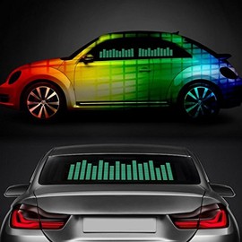DIYAH Auto Sound Music Beat Activated Car Stickers Equalizer Glow LED Light Audio Voice Rhythm Lamp 45cm X 11cm / 18in X 4.5in (Green)