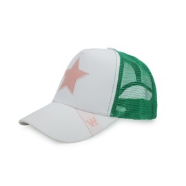 VINTAGE HAVANA Basic 17 White Trucker Hats Women Pink Star| Mesh Adjustable Snapback Hat | Men &amp; Women Trendy Fashion Baseball Cap