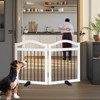 GATEZAOLU Freestanding Dog Gate Indoor Wooden Pet Gates for Doorways