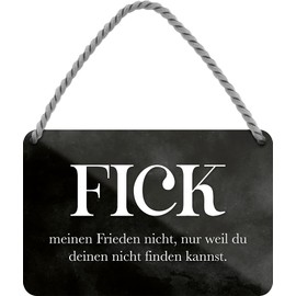 schilderkreis24 - Tin Sign with German Text " My Peace Not" [German Language] 18 x 12 cm