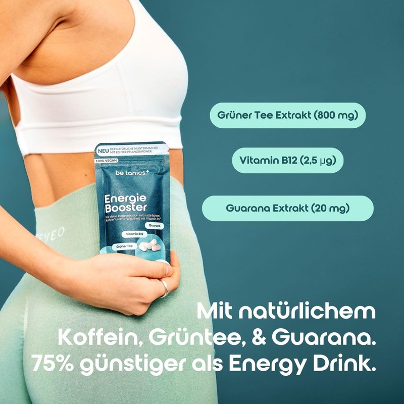be tanics Energy Booster for Concentration with Caffeine and Vitamin