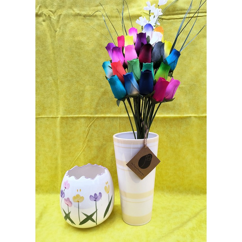 The Original Wooden Rose Assorted Colors Wooden Rose Closed Bud