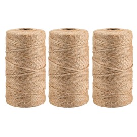 jijAcraft Garten Juteschnur, 1mm Braun Dekokordel, Jute Bastelschnurfür DIY, Garten, Basteln, Geschenke Verpackungs (100 Meter, 3er Pack)