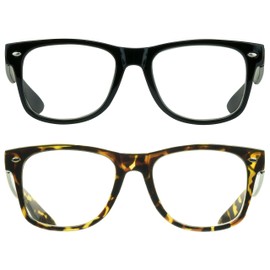 proSPORT Vintage Retro Inspired Reading Glasses +4.50 Black and Tortoise Frame Full Lens Reader for Men and Women