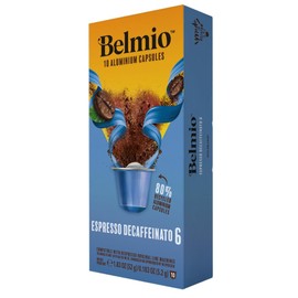 Belmio Espresso Decaffeinato Coffee Pods - 100 Count (10 Packs of 10), Medium Roast (Intensity 6), Brews 4 oz. - Compatible with Original Nespresso Machines - Made in Belgium