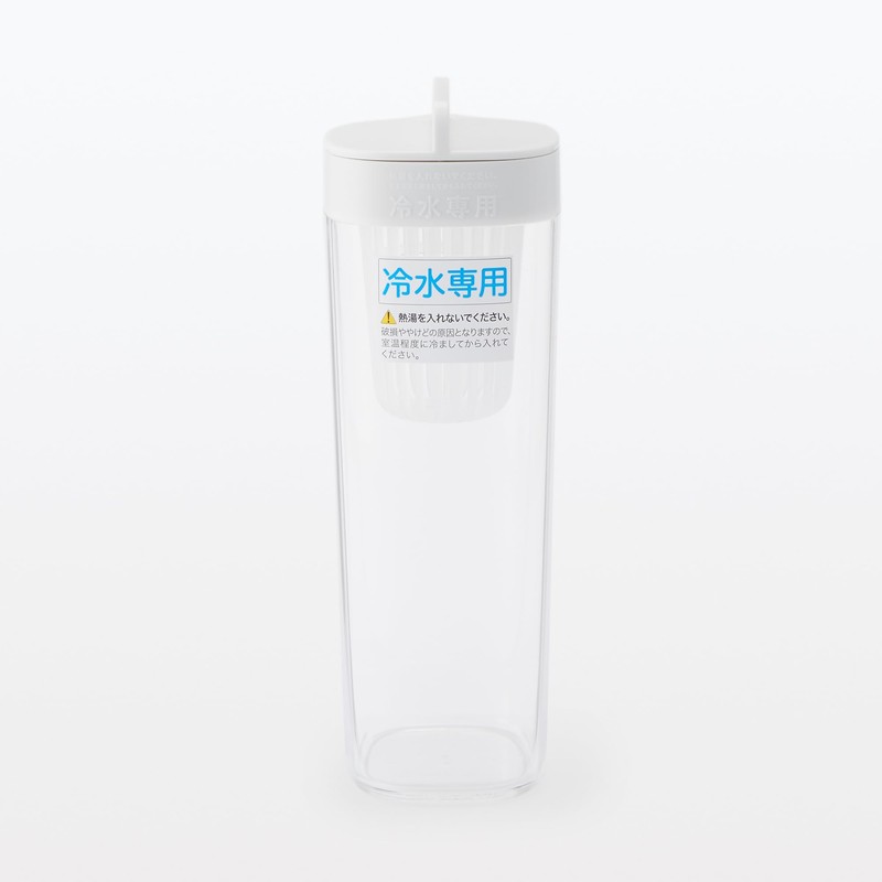 Muji MDC48A2A Horizontal Water Bottle with Strainer, White, Approx. 3.3