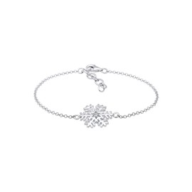 Elli Bracelet Ladies Snowflake Pendant Playful with Crystal in 925 sterling silver