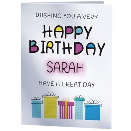 Happy Birthday Sarah - Birthday Card For Sarah