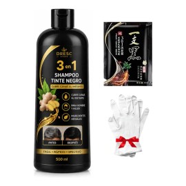 Shampoo Tinte Negro Instantáneo Cubre Canas Jengibre 530ml
