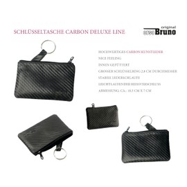 Key Case PU 310, Carbon faux leather, black