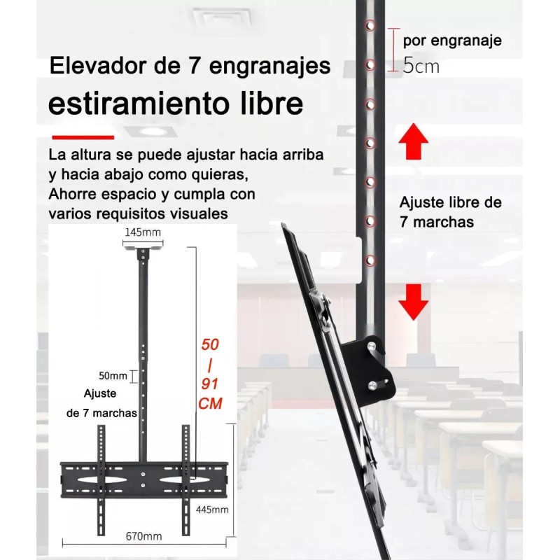 Unbranded Soporte De Pared Techo Para Pantalla Tv/monitor De 40
