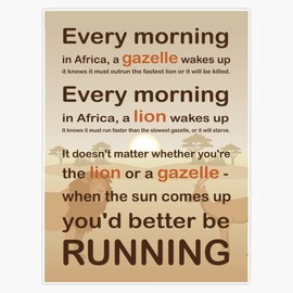 Lion or gazelle You would better be running full quote Sticker Bumper Sticker Vinyl Decal 5"