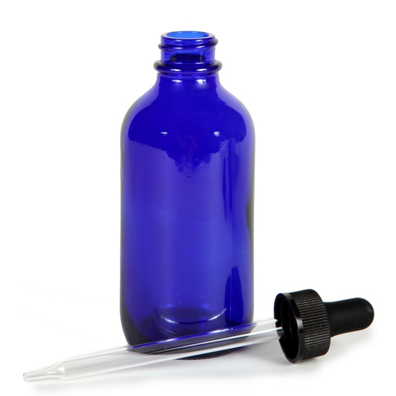 Vivaplex, Cobalt Blue, 4 oz Glass Bottles, with Glass Eye