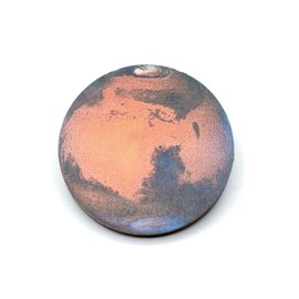 Miniblings Planet Mars Brooch Universe Space Astronaut – Handmade Fashion Jewellery I Lapel Pin Button Pins, Wood