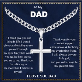 Rajputana Cross Necklace for Men,Mens Cross Chain Silver Cross Necklace Stainless Steel Mens Necklace Chain Jewellery Christmas Gifts for Dad