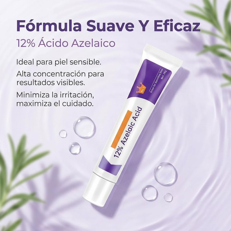 Crema Ácido Azelaico, Suero Facial 12%, 2 Piezas, 20g*2