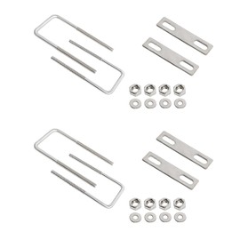 Aoje-Link Square Bolt 55mm Internal Width M8 Thread 304 Stainless Steel Silver with Plate Nuts Flat Washers 4 Pieces