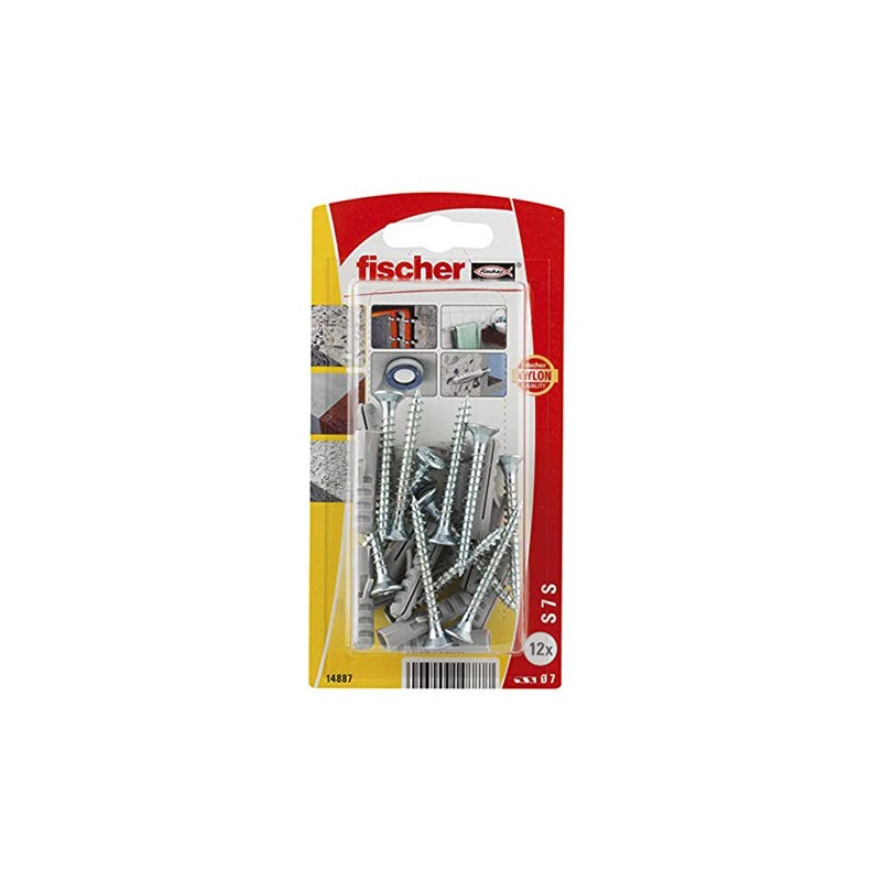 fischer | Kit de 12 Taquetes S de Nylon 7