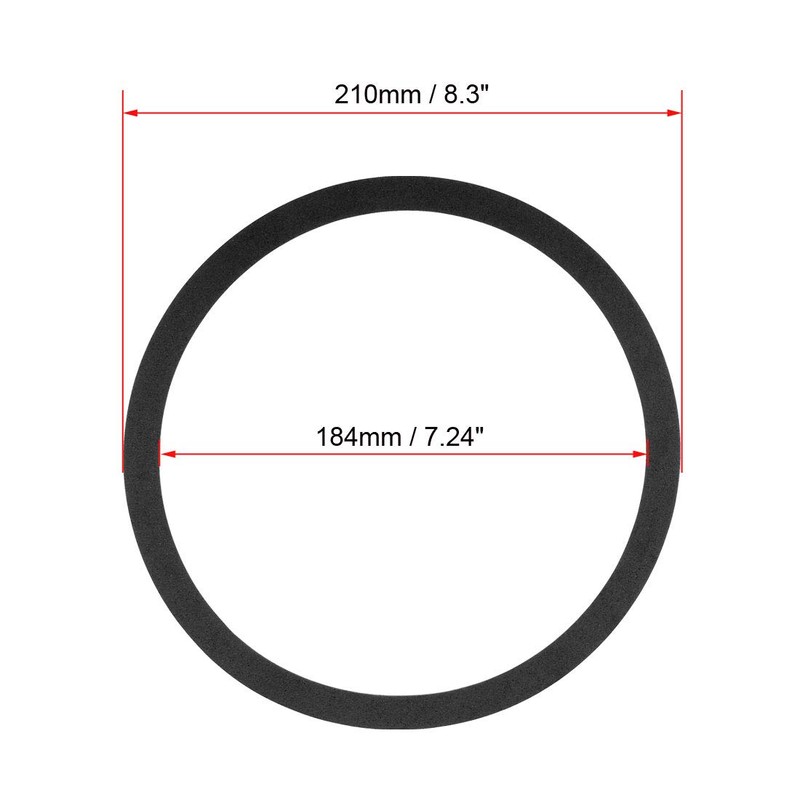 uxcell Black 8 Inch EVA Foam Speaker Edge Surround Rings