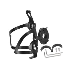 REPAIROCK Double Side Bicycle Water Coffee Drink Cup Bottle Holder Cages Carrier Rack with Base Black for Mountain Road Bike Motorcycle Auto Replacement Parts