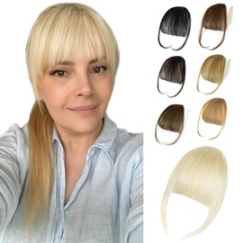 NAYOO Bangs Hair Clip in Bangs 100% Real Human Hair Extensions Wispy Bangs Clip on Air Bangs for Women Hairpieces Curved Bangs