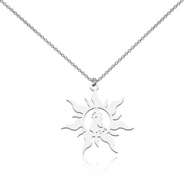 BEKECH Rapunzel Princess Necklace Rapunzel Gift Princess Fairy Tales Fans Gift Princess Pendent Jewelry for Women Girls (silver)