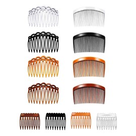 LEEQBCR Pack of 12 French Hair Combs, French Side Hair Combs, Hair Comb with Teeth Plastic Side Hair Twine Hair Clips for Hair Accessories Women and Girls