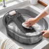 2-in-1 Hand Washing Basin with Washboard - BPA-Free Portable Laundry