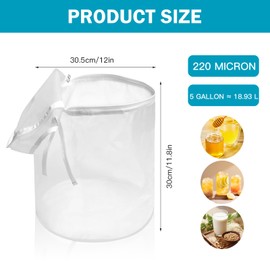 Bubble Mesh Bags, 220 Micron Extraction Bubble Bag, Herbal Ice Essence Extraction Bag, Kit Waterproof Nylon Bubble, Machine Replacement Bag, Plant Filter Bag (5 Gallon)