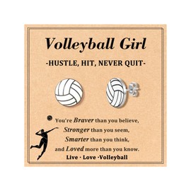Jeka Volleyball Gifts for Teen Girls, Volleyballs Stud Earring Accessories Jewelry Stuff for Mom and Daughter Women Back to School Gift