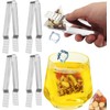 Silver 4Pcs Tea Bag Strainer Clip and Fruit Tongs -