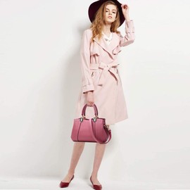 NICOLE & DORIS Women Handbags Shoulder Bag Messenger Bag PU Shoulder Bag, Dark Pink A, Dark Pink A, L, Stylish