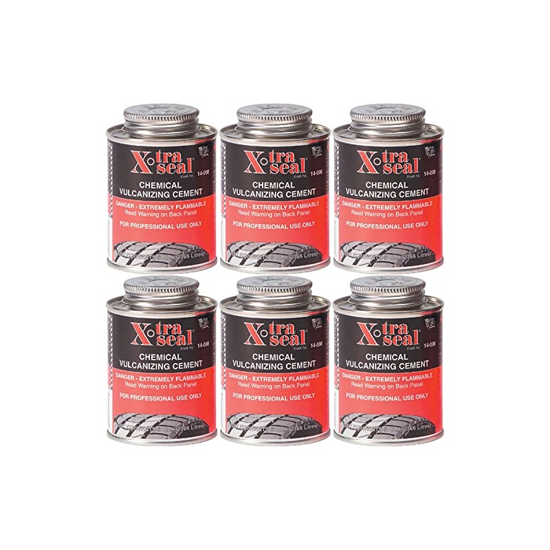 Chemical Vulcanizing Cement X-Tra Seal Tire Tube Paste 6 Pack