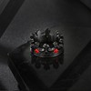 FATACI Mens Royal King Knight Crown Ring,Black Stainless Steel Vintage