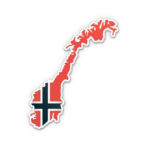 GT Graphics Norway Map Flag Country Shape - 12" Vinyl Sticker Waterproof Decal