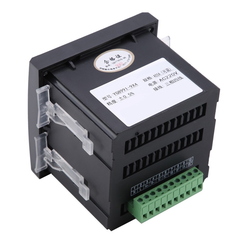 Digital Intelligent Display Three Phase Programmable AC Ammeter(Black)