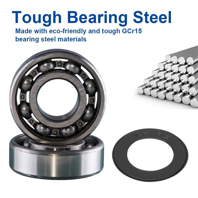 608 2RS Ball Bearings - 10 Pcs Double Rubber Sealed