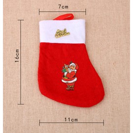 Dancepandas Mini Christmas Stocking Felt 15 Pieces Santa Stocking Small Christmas Stockings Set Christmas Stocking Decoration for Fireplace Christmas Tree Decoration Candy Bag