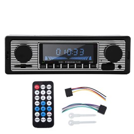 Lazmin112 Car Radio with Bluetooth, Car Radio Bluetooth Hands-Free Kit, Radio Stereo, MP3 Player, FM Car Radio with 1 USB/AUX/SD Card, 1 DIN, 12 V