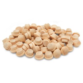 Wood Hole Plugs 1/4 inch, Pack of 100 Maple Button Top Wood Plugs for Screw Holes, by Woodpeckers
