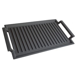 COVERCOOK Griddle Pan, Cast Iron Grill Hot Plate, Rectangular Grill, 2 handles with Ridged Surface for Induction Electric Cooktop，16 x 9inch