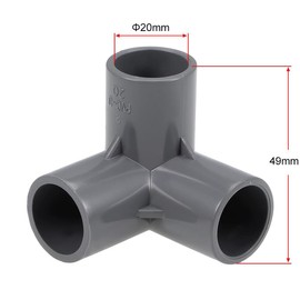 TOP-VIGOR 10Pcs 20mm 3 Way Elbow PVC Pipe Fitting, Tee Slip Corner Connector Fittings, Elbow Joint Plastic Right Angle for Irrigation Watering PVC Pipe, Gray