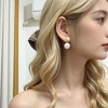 Pearl Earrings for Women Chunky Pearl Stud Earrings Front Back
