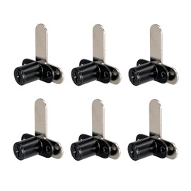 Xnrtop Cam Locks Cabinet Locks Keyed Alike， Cylinder Length Fits on 0.4'', Secure File Drawer Mailbox RV Storage Tool Box Replacement Lock Set, Zinc Alloy(5/8 Inch 6 Pcs) (Black, 19 mm)
