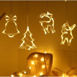 Christmas Decorative String Lights for Shop Window & Mood Lighting Free Size/Color Santa Claus 10ea
