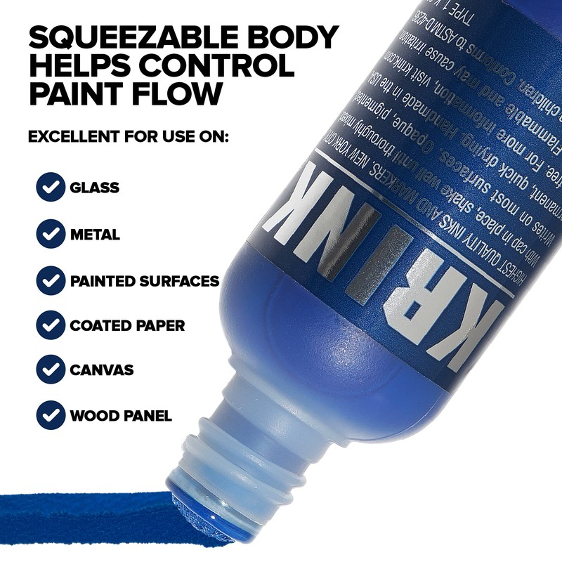 Krink K-60 Blue Paint Marker - Vibrant and Opaque Fine