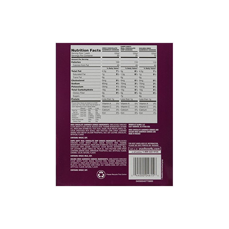 Nabisco Cookie Variety Pack, 60 Count