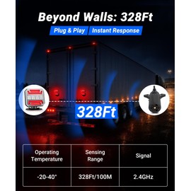 328FT Long Range Magnetic Tow Light Kit with 4/7 Pin Transmitter, Rechargeable IP67 Waterproof LED Brake Turn Tail Lights with Reflectors for Boat RV Camper Utility Trailer
