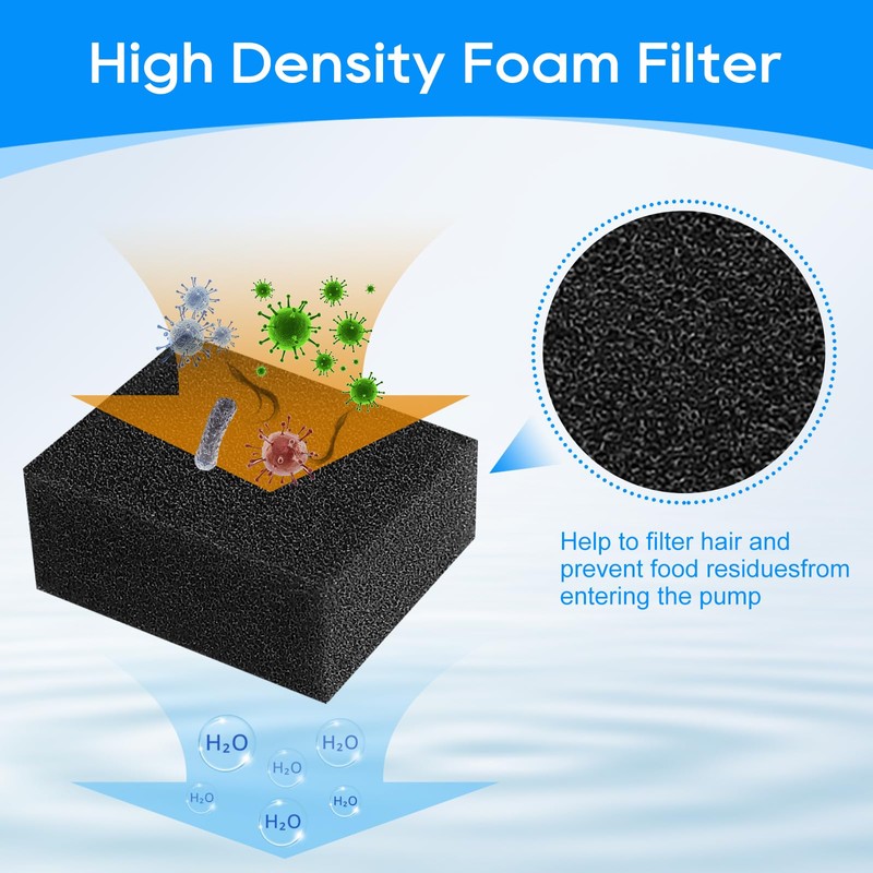 MyfatBOSS 8 Packs Pre-Filter Sponges, Water Pump Filter for WF20/CF20