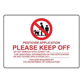 Pesticide Application Please Keep Off Sign General Chemical Signs Style 29980 Caution Metal Tin Sign 8x12 Inch – Bold, High-Visibility Design for Safety